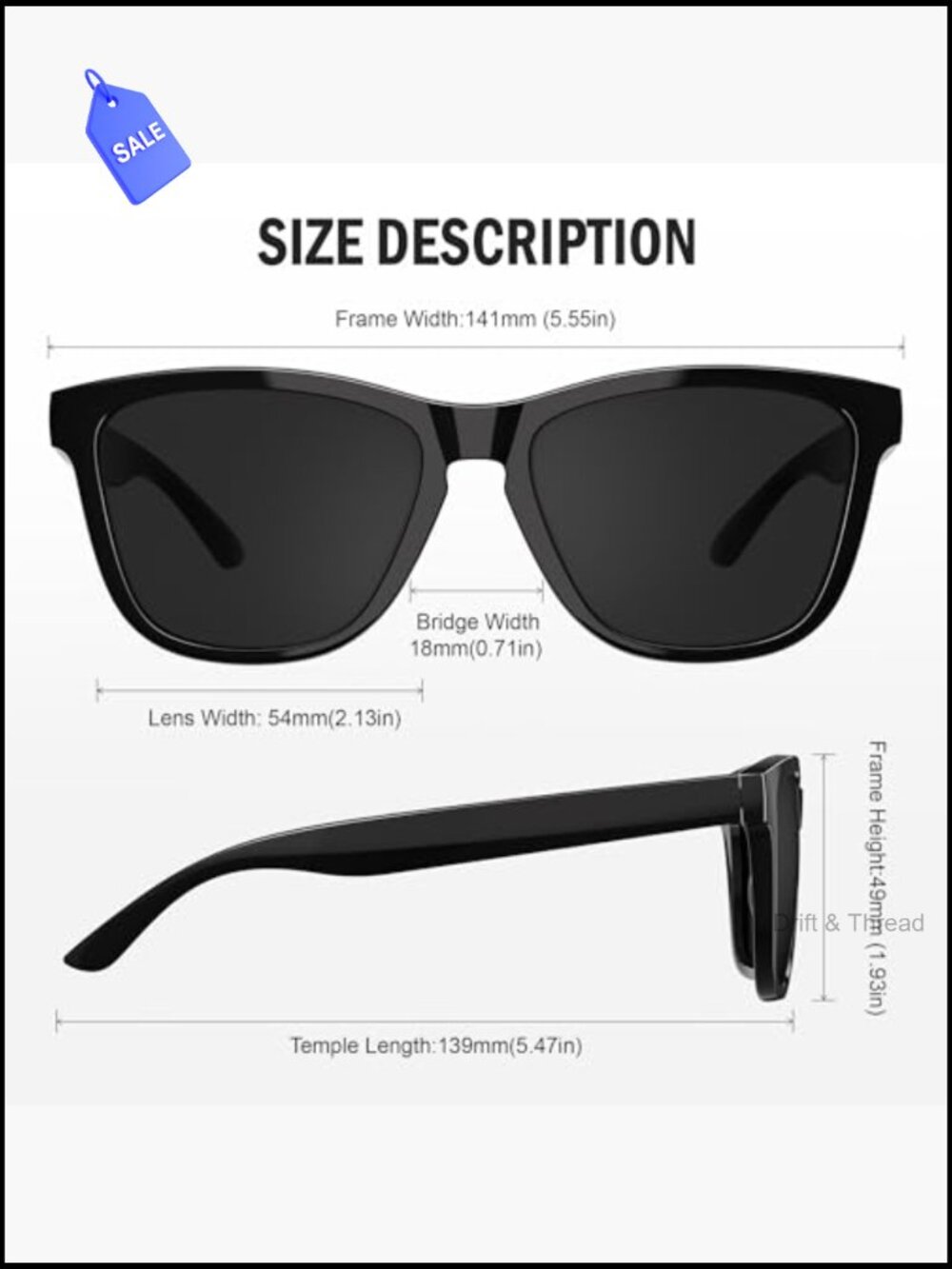 Classic Retro Polarized Sunglasses UV Protection HD Lens Lightweight Driving - Picture 5 of 7